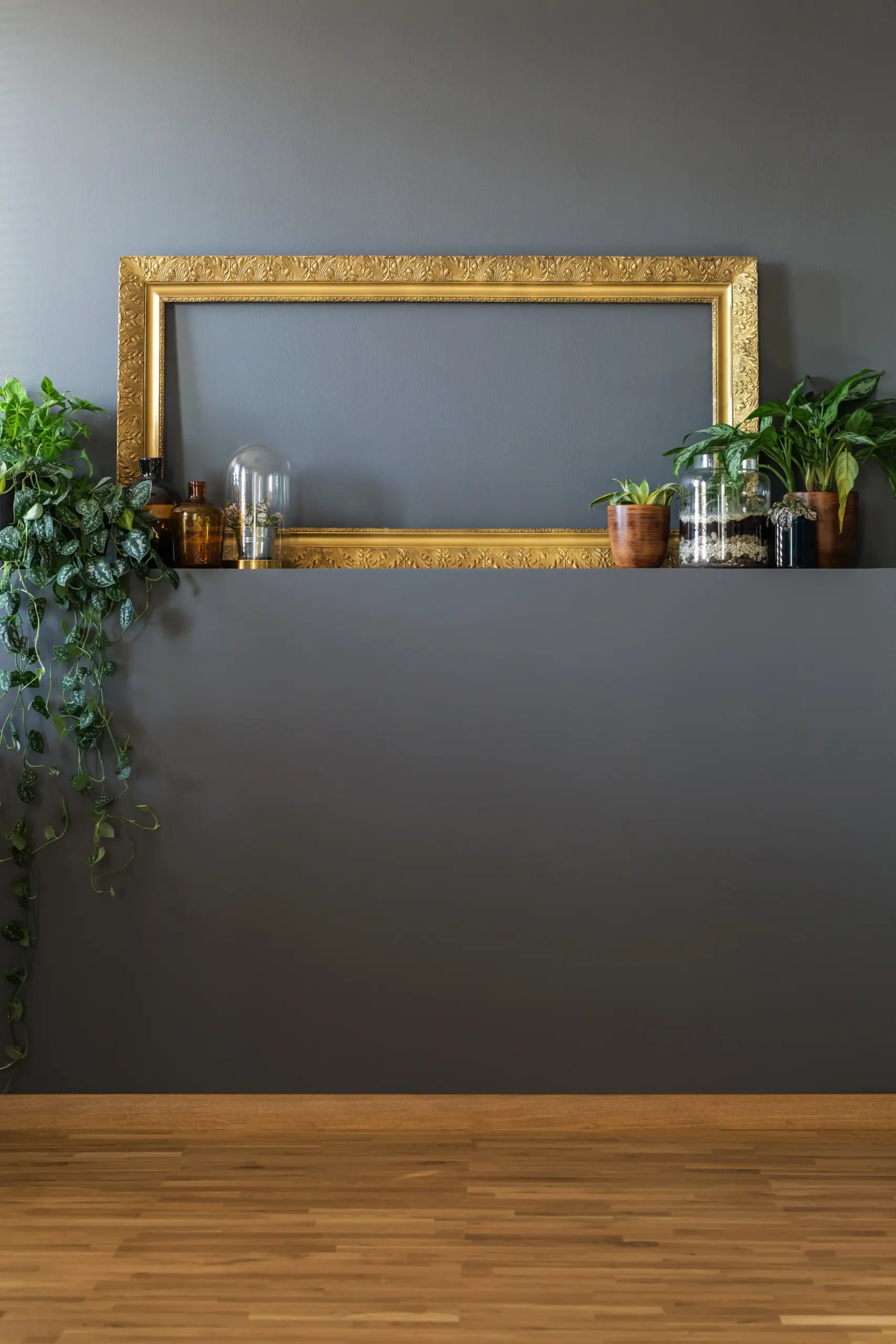 Graue Wand mit Gold Bilderrahmen in Gelnhausen